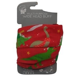 Christmas Dinosaur Multipurpose Head "Buff" Scarf / Neck Gaiter Etc.